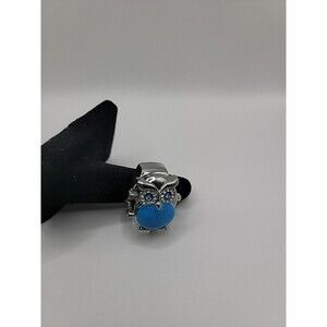 Vintage Bozhi Watch Ring Silver Tone Owl Cover Adjustable Ring Jewelry Costume